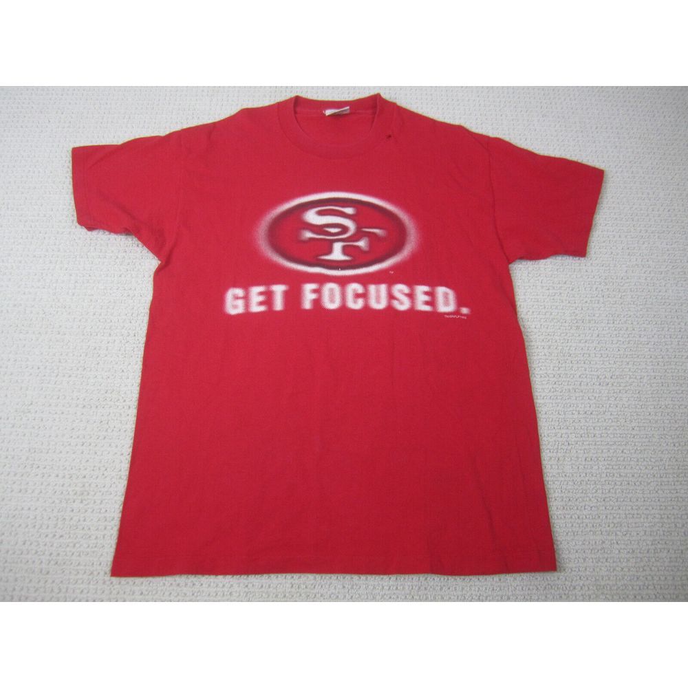 VTG San Francisco 49ers Shirt Mens Large Red 1995 Get Focused Clearly The Best‎